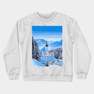 Snowy Church - Landscape Crewneck Sweatshirt